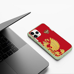 Чехол iPhone 11 Pro матовый Сборная России: эксклюзив, цвет: 3D-салатовый — фото 2