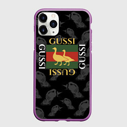 Чехол iPhone 11 Pro матовый GUSSI Style, цвет: 3D-фиолетовый