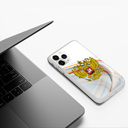 Чехол iPhone 11 Pro матовый Россия необъятная, цвет: 3D-белый — фото 2