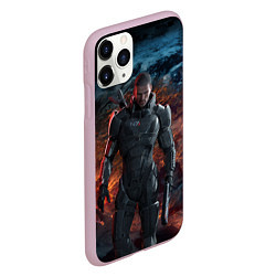 Чехол iPhone 11 Pro матовый Mass Effect: Soldier, цвет: 3D-розовый — фото 2