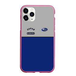 Чехол iPhone 11 Pro матовый Subaru Style, цвет: 3D-малиновый