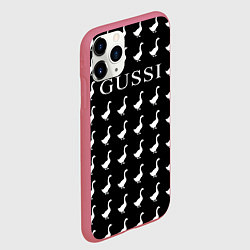 Чехол iPhone 11 Pro матовый GUSSI Black, цвет: 3D-малиновый — фото 2