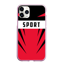 Чехол iPhone 11 Pro матовый Sport: Red Style, цвет: 3D-розовый