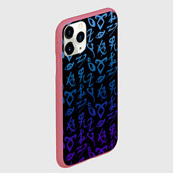 Чехол iPhone 11 Pro матовый Blue Runes, цвет: 3D-малиновый — фото 2