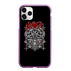 Чехол iPhone 11 Pro матовый Slayer: Hell Goat, цвет: 3D-фиолетовый