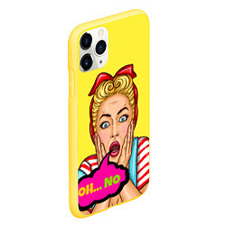 Чехол iPhone 11 Pro матовый Pop-girl: Oh no, цвет: 3D-желтый — фото 2