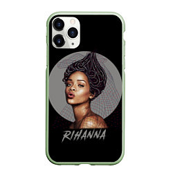 Чехол iPhone 11 Pro матовый Rihanna, цвет: 3D-салатовый