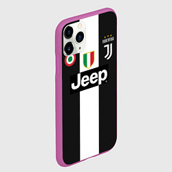 Чехол iPhone 11 Pro матовый FC Juventus 18-19, цвет: 3D-фиолетовый — фото 2