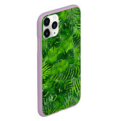 Чехол iPhone 11 Pro матовый Тропический лес, цвет: 3D-сиреневый — фото 2
