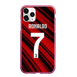 Чехол iPhone 11 Pro матовый Ronaldo 7: Red Sport, цвет: 3D-малиновый