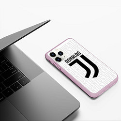 Чехол iPhone 11 Pro матовый Ronaldo 7: White Sport, цвет: 3D-розовый — фото 2