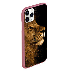 Чехол iPhone 11 Pro матовый Песчаный лев, цвет: 3D-малиновый — фото 2