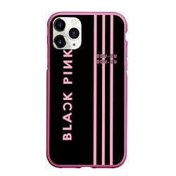 Чехол iPhone 11 Pro матовый Black Pink, цвет: 3D-малиновый