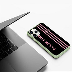 Чехол iPhone 11 Pro матовый Black Pink, цвет: 3D-салатовый — фото 2