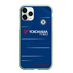 Чехол iPhone 11 Pro матовый FC Chelsea Home 18-19, цвет: 3D-салатовый