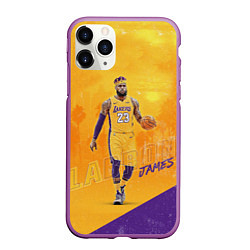 Чехол iPhone 11 Pro матовый LeBron James: NBA Star, цвет: 3D-фиолетовый