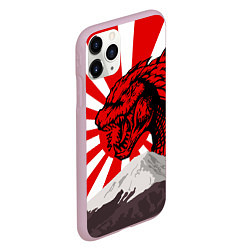 Чехол iPhone 11 Pro матовый Japanese Godzilla, цвет: 3D-розовый — фото 2