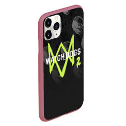 Чехол iPhone 11 Pro матовый Watch Dogs 2: Skulls Pattern, цвет: 3D-малиновый — фото 2