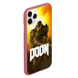 Чехол iPhone 11 Pro матовый DOOM: Soldier, цвет: 3D-малиновый — фото 2