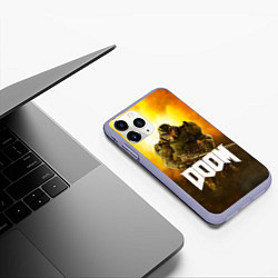 Чехол iPhone 11 Pro матовый DOOM: Soldier, цвет: 3D-светло-сиреневый — фото 2