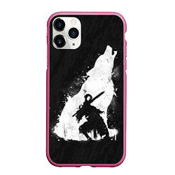 Чехол iPhone 11 Pro матовый Dark Souls: Howling Wolf, цвет: 3D-малиновый