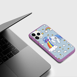 Чехол iPhone 11 Pro матовый Рарити пони, цвет: 3D-фиолетовый — фото 2