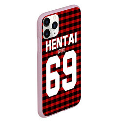 Чехол iPhone 11 Pro матовый Hentai 69: Red Grid, цвет: 3D-розовый — фото 2