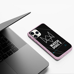 Чехол iPhone 11 Pro матовый Watch Dogs 2: Tech Geometry, цвет: 3D-розовый — фото 2