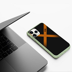 Чехол iPhone 11 Pro матовый KATSUKI BAKUGOU полосы, цвет: 3D-салатовый — фото 2