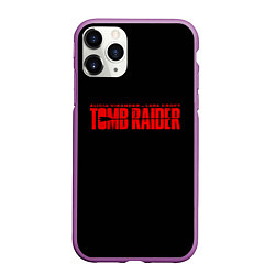 Чехол iPhone 11 Pro матовый Tomb Raider, цвет: 3D-фиолетовый