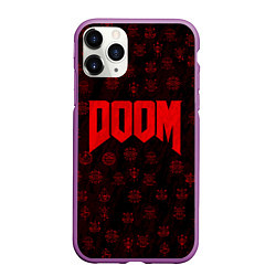 Чехол iPhone 11 Pro матовый DOOM: Hellish signs, цвет: 3D-фиолетовый