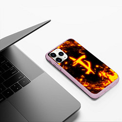 Чехол iPhone 11 Pro матовый DOOM: The Crucible, цвет: 3D-розовый — фото 2