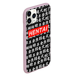 Чехол iPhone 11 Pro матовый Hentai Hieroglyphs, цвет: 3D-розовый — фото 2