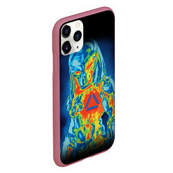 Чехол iPhone 11 Pro матовый Predator Vision, цвет: 3D-малиновый — фото 2