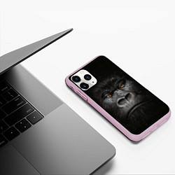 Чехол iPhone 11 Pro матовый Морда Гориллы, цвет: 3D-розовый — фото 2