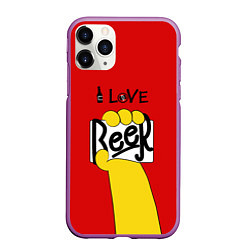 Чехол iPhone 11 Pro матовый Homer: I love Beer, цвет: 3D-фиолетовый