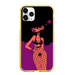 Чехол iPhone 11 Pro матовый Black Girl, цвет: 3D-желтый