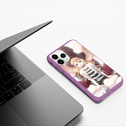 Чехол iPhone 11 Pro матовый Angels of Death, цвет: 3D-фиолетовый — фото 2