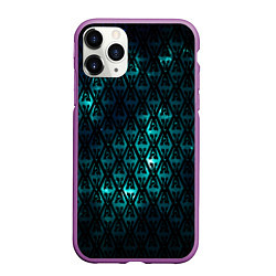 Чехол iPhone 11 Pro матовый TES: Blue Pattern, цвет: 3D-фиолетовый