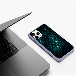 Чехол iPhone 11 Pro матовый TES: Blue Pattern, цвет: 3D-светло-сиреневый — фото 2
