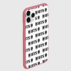 Чехол iPhone 11 Pro матовый BTS: White Army, цвет: 3D-малиновый — фото 2
