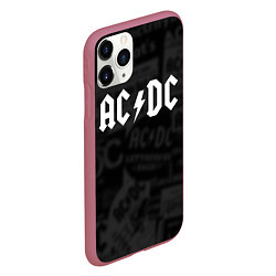 Чехол iPhone 11 Pro матовый AC/DC: Black Rock, цвет: 3D-малиновый — фото 2