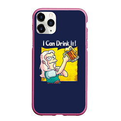 Чехол iPhone 11 Pro матовый I Can Drink It!, цвет: 3D-малиновый
