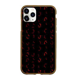 Чехол iPhone 11 Pro матовый Алфавит хищника, цвет: 3D-коричневый