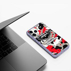 Чехол iPhone 11 Pro матовый Khabib Nurmagomedov: Red Camo, цвет: 3D-светло-сиреневый — фото 2