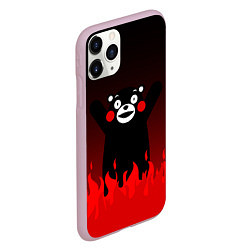 Чехол iPhone 11 Pro матовый Kumamon: Hell Flame, цвет: 3D-розовый — фото 2