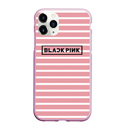 Чехол iPhone 11 Pro матовый Black Pink: Striped Geometry, цвет: 3D-розовый