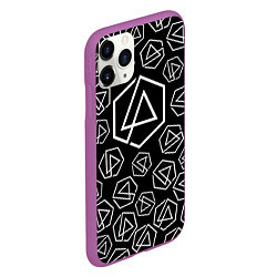 Чехол iPhone 11 Pro матовый Linkin Park: Pattern, цвет: 3D-фиолетовый — фото 2