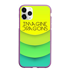 Чехол iPhone 11 Pro матовый Imagine Dragons: Lime Colour, цвет: 3D-фиолетовый