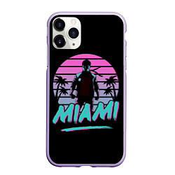 Чехол iPhone 11 Pro матовый Майами, цвет: 3D-светло-сиреневый